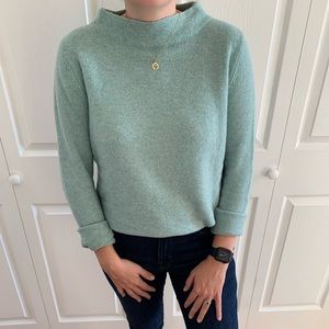 Loft Semi Turtle Neck Long Sea Foam Green Sweater